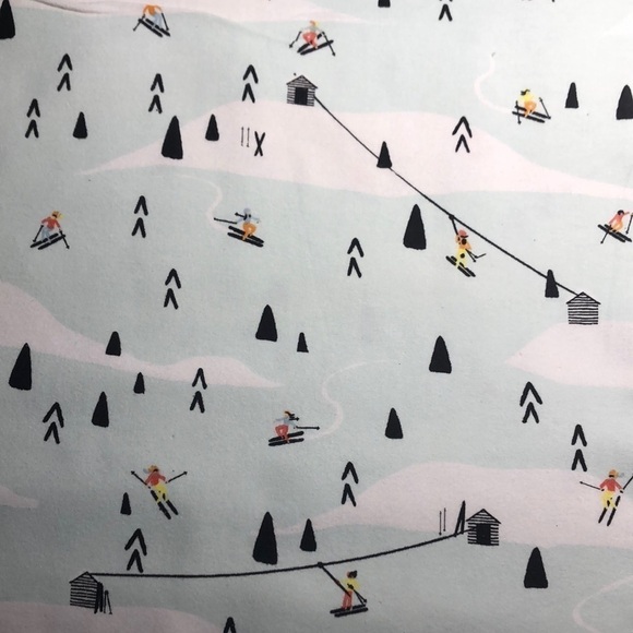 3 yard Skiing snow Christmas Flannel Fabric #3 - Picture 1 of 3